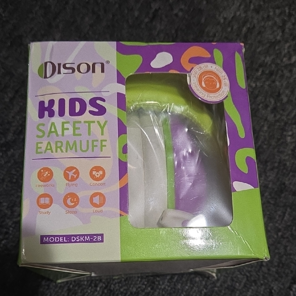 Kids Safety Earmuff - Green and Purple